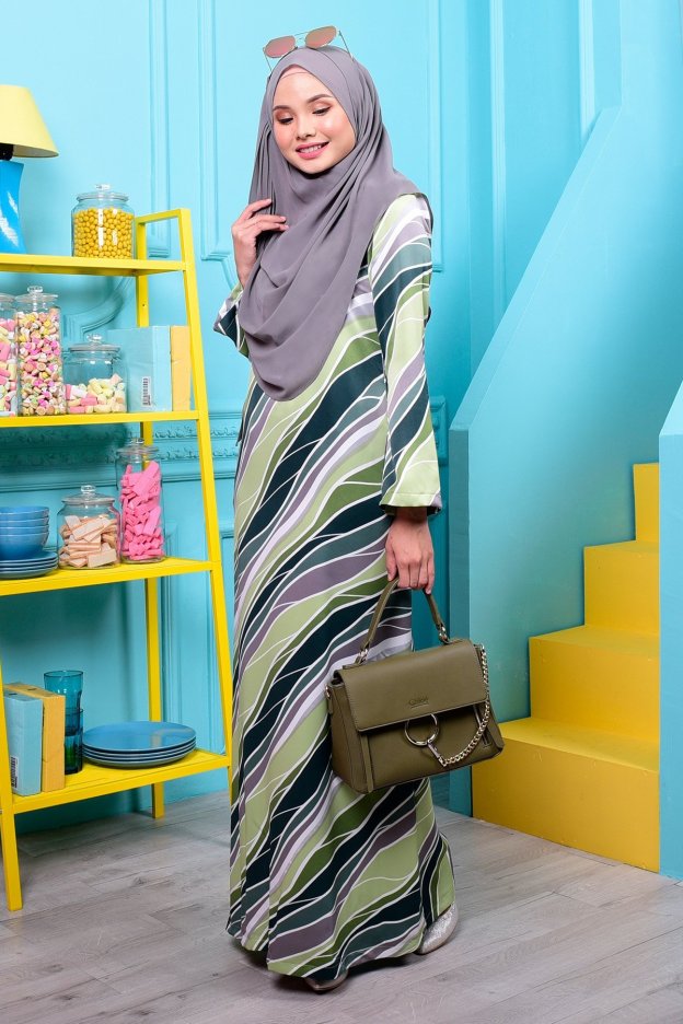 Abaya Azlina - Spiral Green
