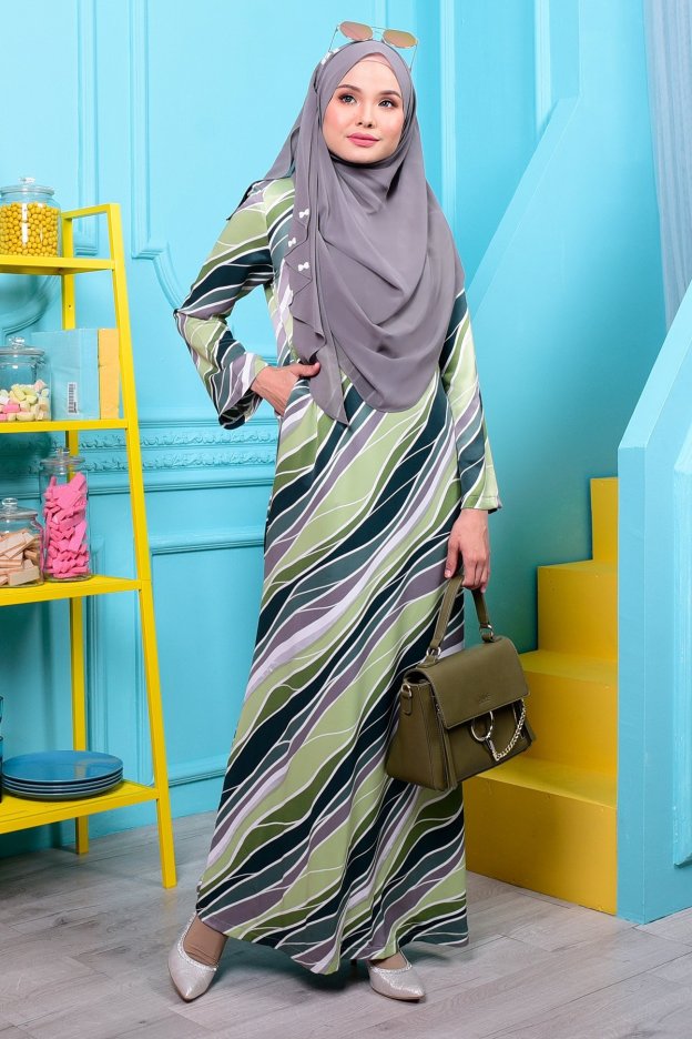 Abaya Azlina - Spiral Green