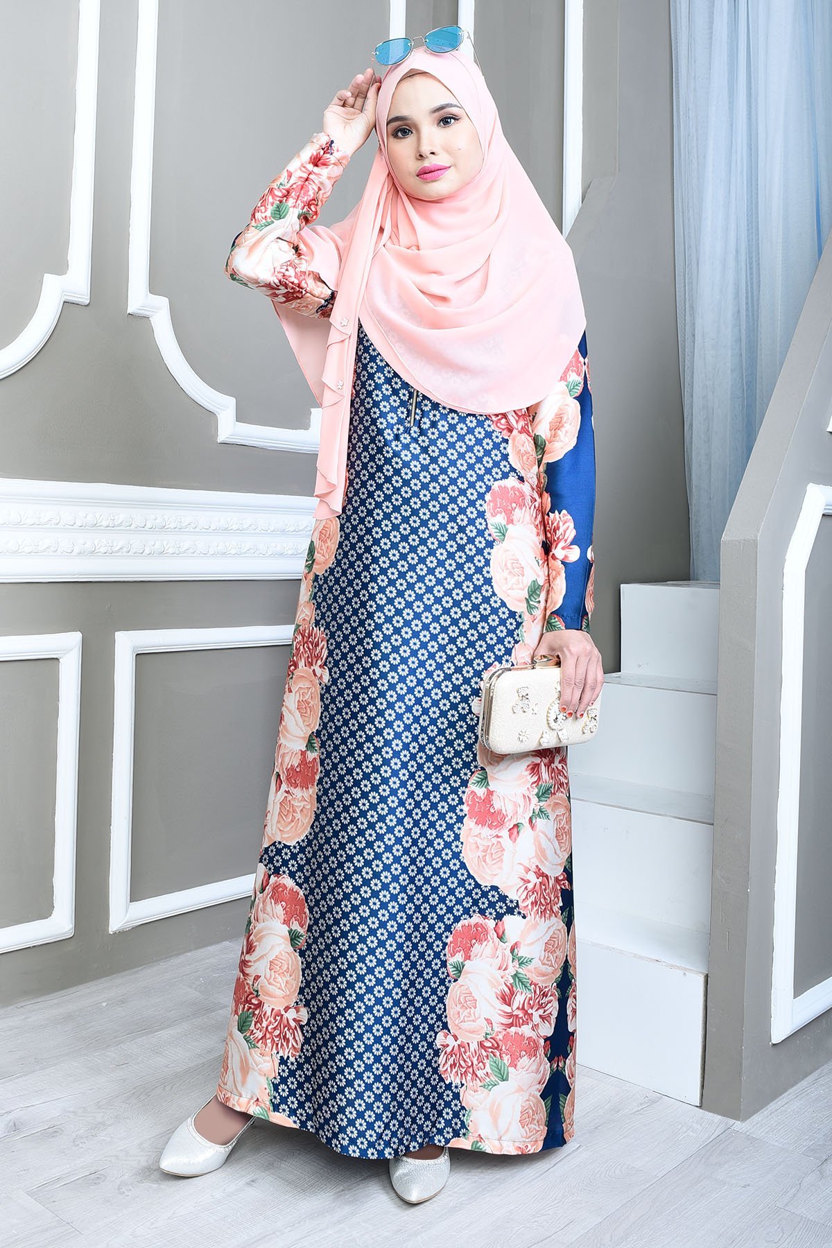 Abaya Bienda - Peachy Bloom