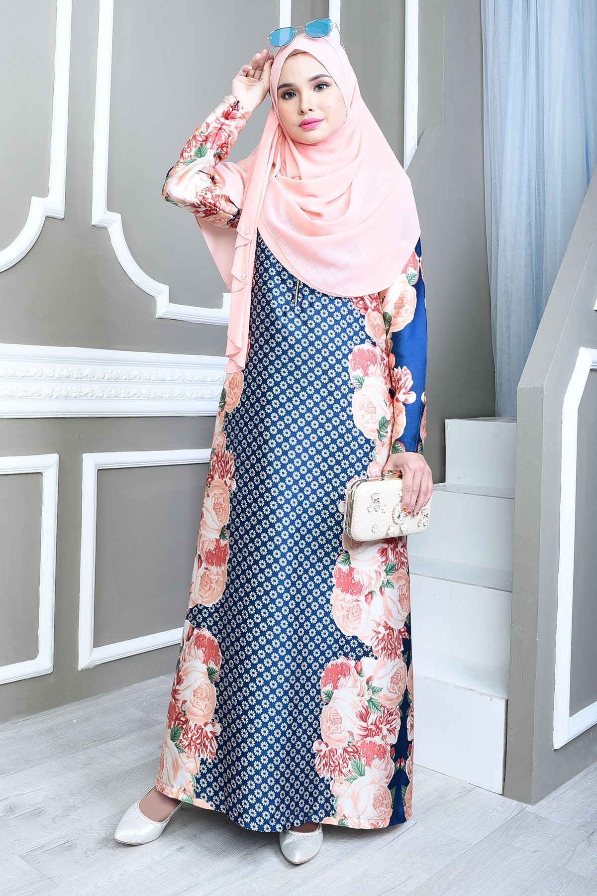 Abaya Bienda - Peachy Bloom