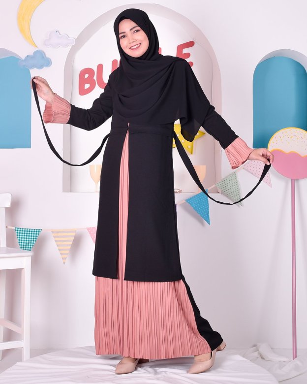 Abaya Camila Pleated - Chic Black