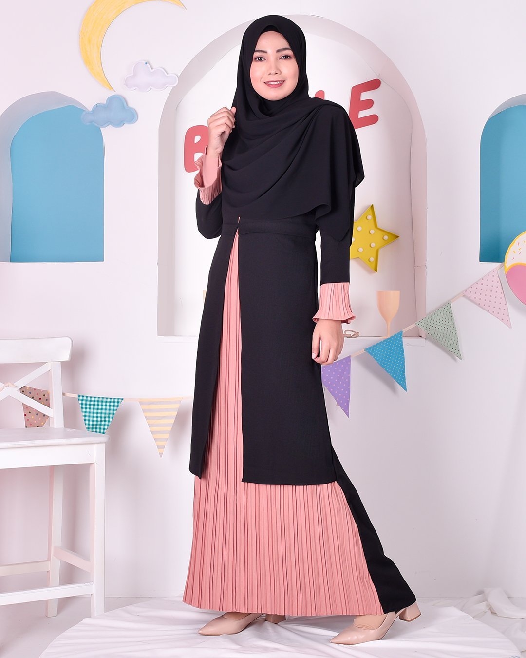 Abaya Camila Pleated - Chic Black