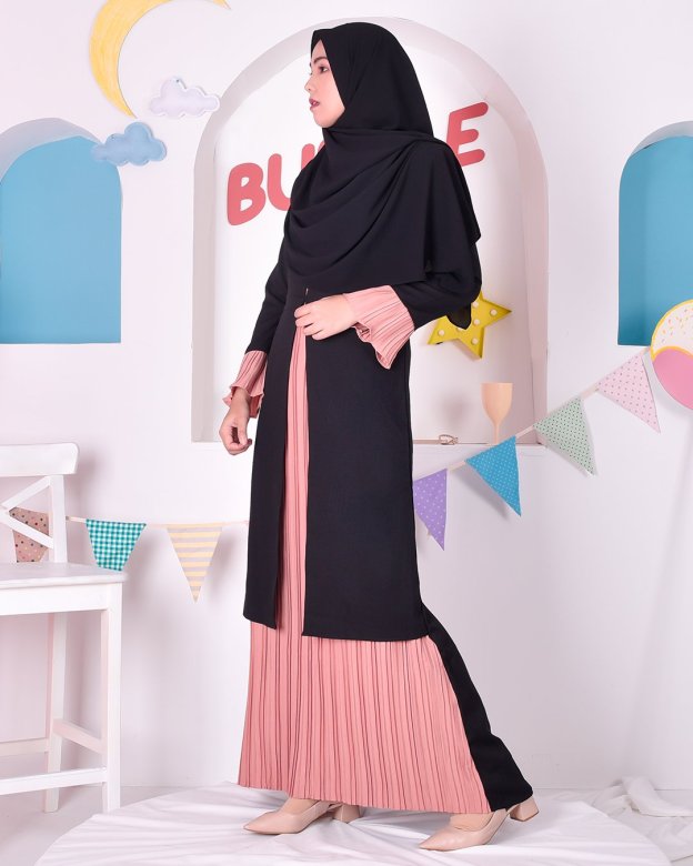 Abaya Camila Pleated - Chic Black