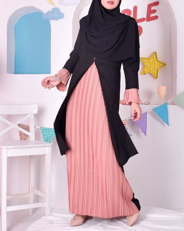 Abaya Camila Pleated - Chic Black