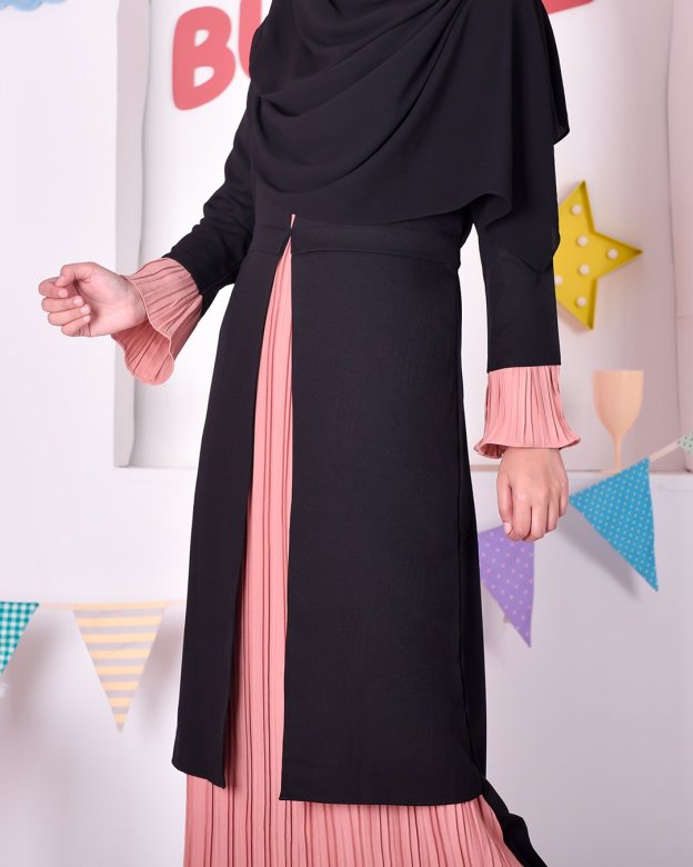 Abaya Camila Pleated - Chic Black
