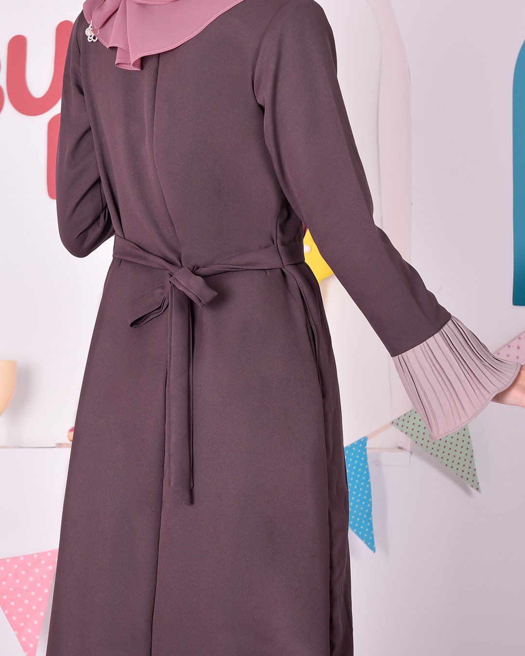 Abaya Camila Pleated - Plum Purple