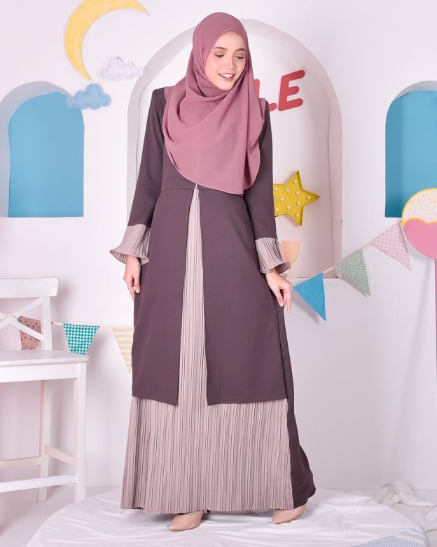 Abaya Camila Pleated - Plum Purple