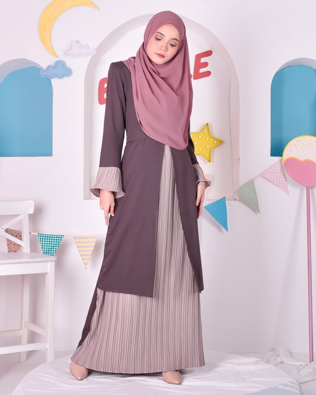 Abaya Camila Pleated - Plum Purple