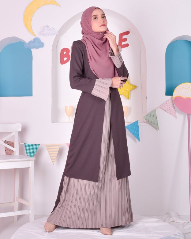 Abaya Camila Pleated - Plum Purple