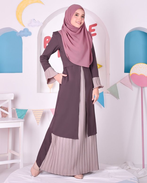 Abaya Camila Pleated - Plum Purple