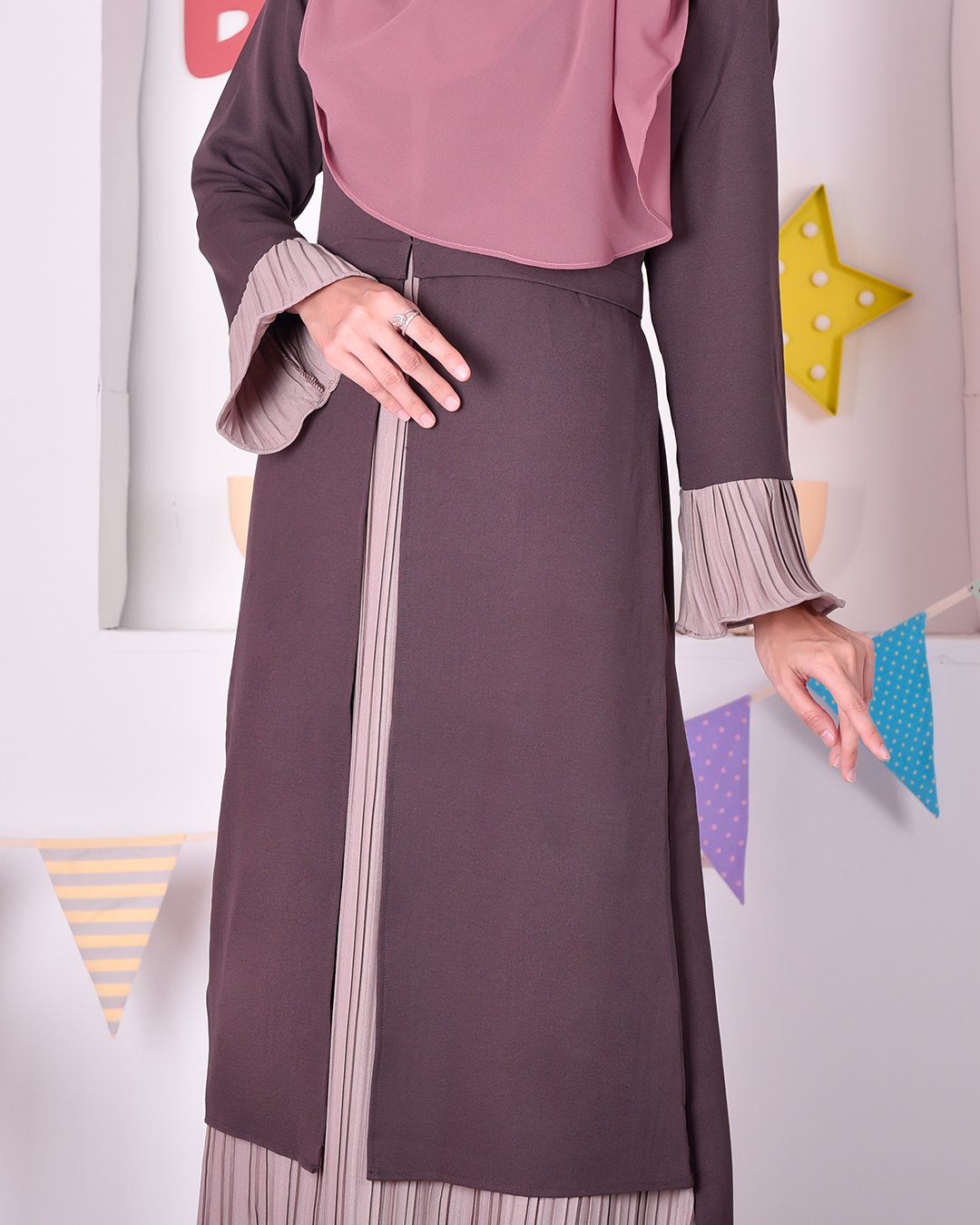 Abaya Camila Pleated - Plum Purple