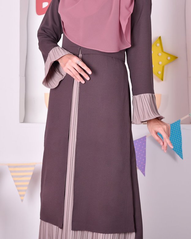 Abaya Camila Pleated - Plum Purple