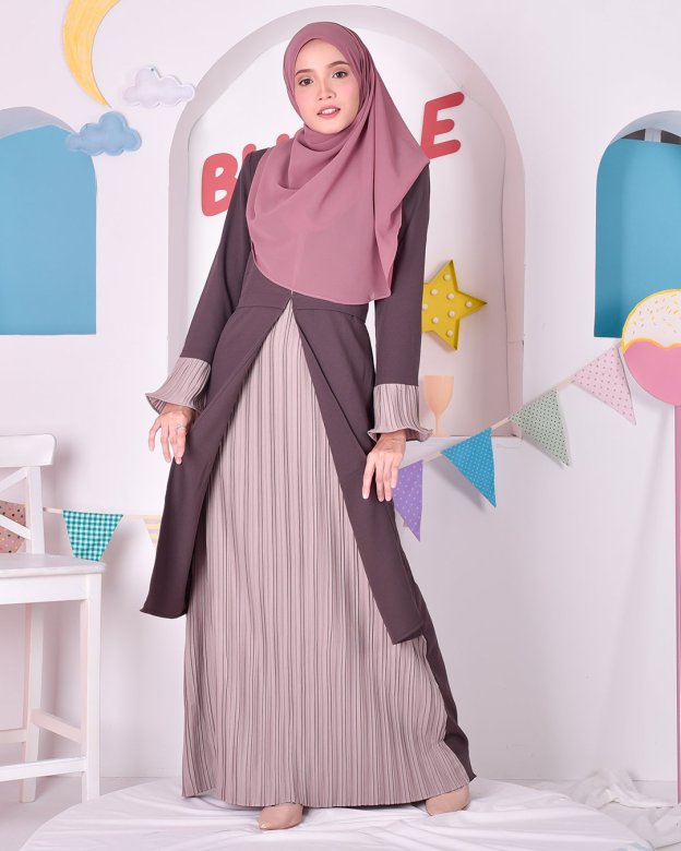 Abaya Camila Pleated - Plum Purple