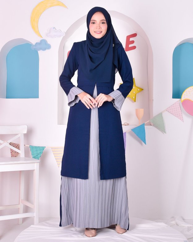 Abaya Camila Pleated - Salvatore Blue