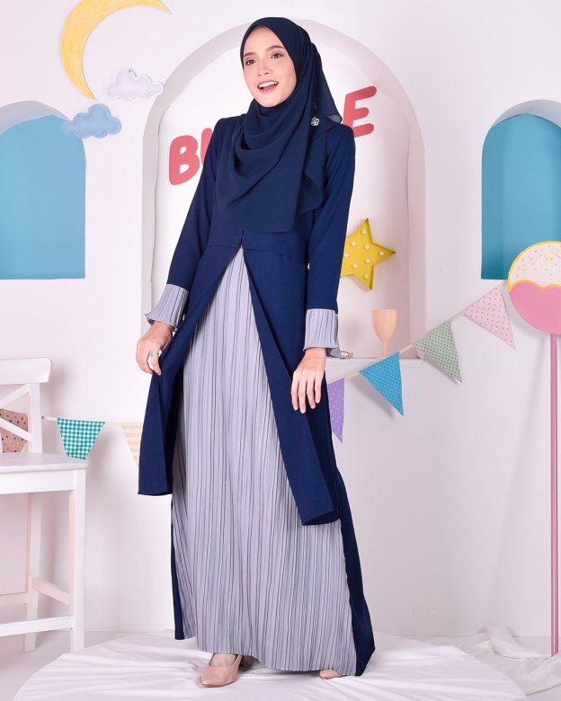 Abaya Camila Pleated - Salvatore Blue