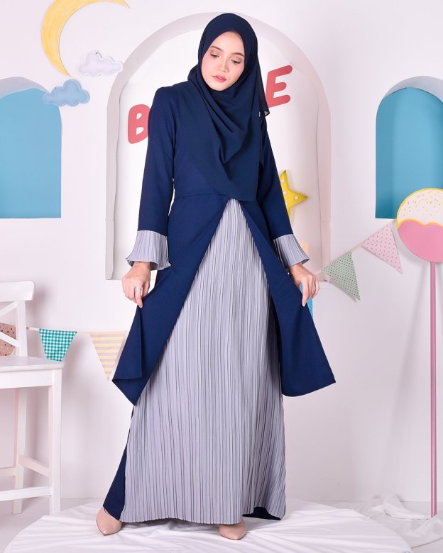 Abaya Camila Pleated - Salvatore Blue