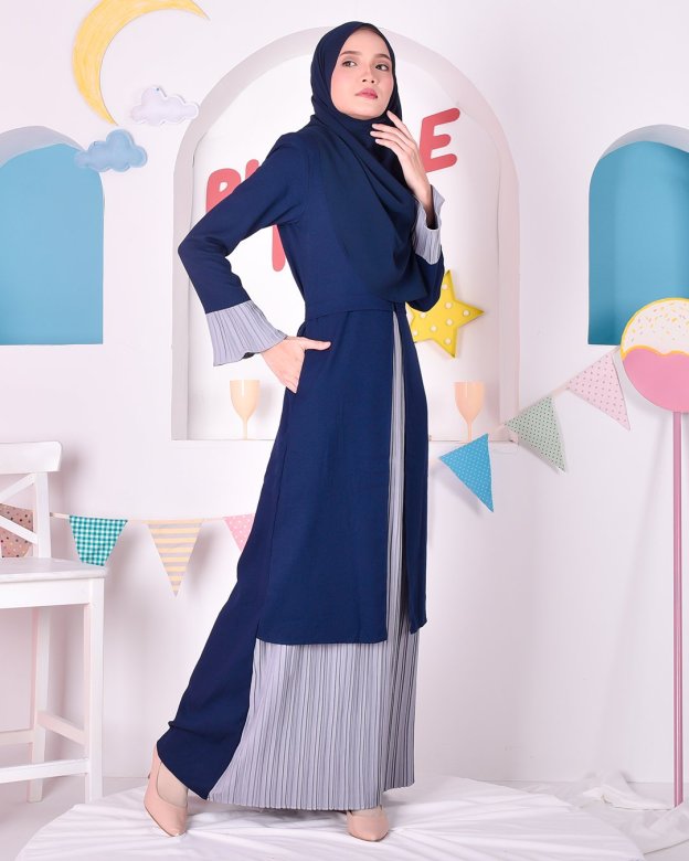 Abaya Camila Pleated - Salvatore Blue