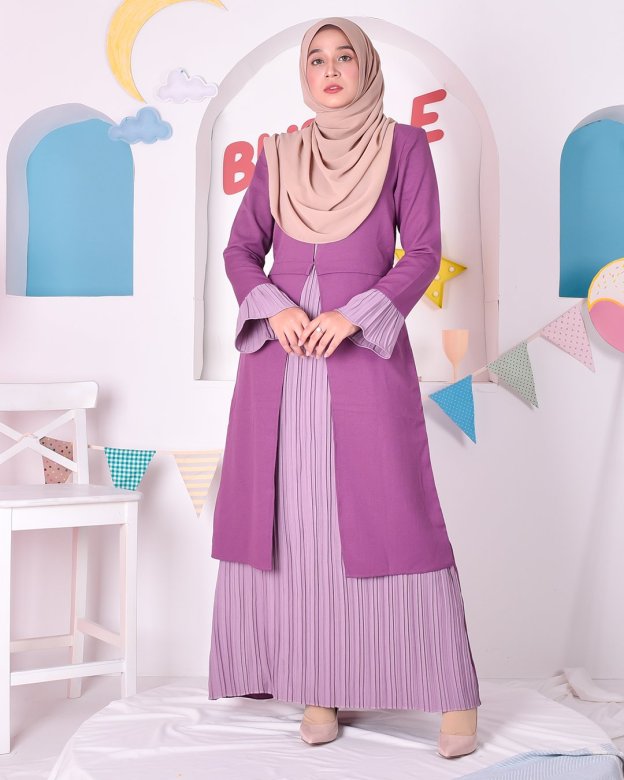 Abaya Camila Pleated - Violet Purple