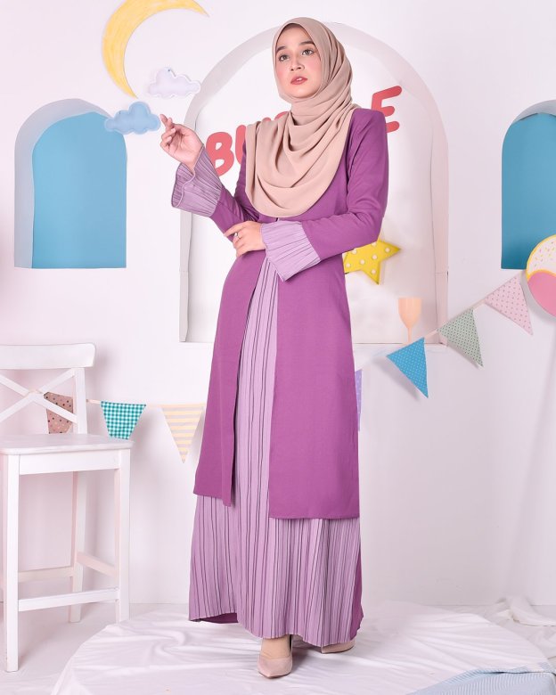 Abaya Camila Pleated - Violet Purple