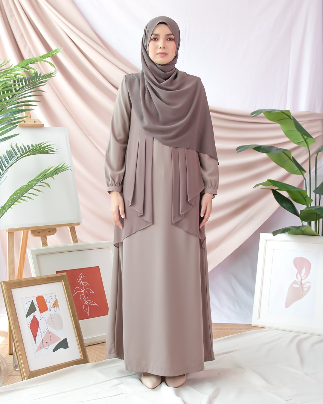 Abaya Cardi Afza - Coffee Brown