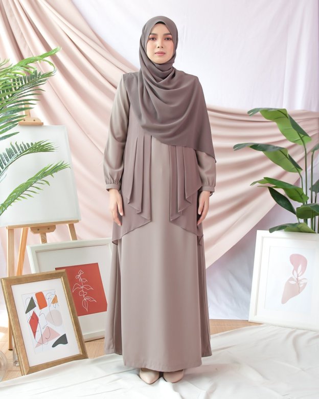 Abaya Cardi Afza - Coffee Brown