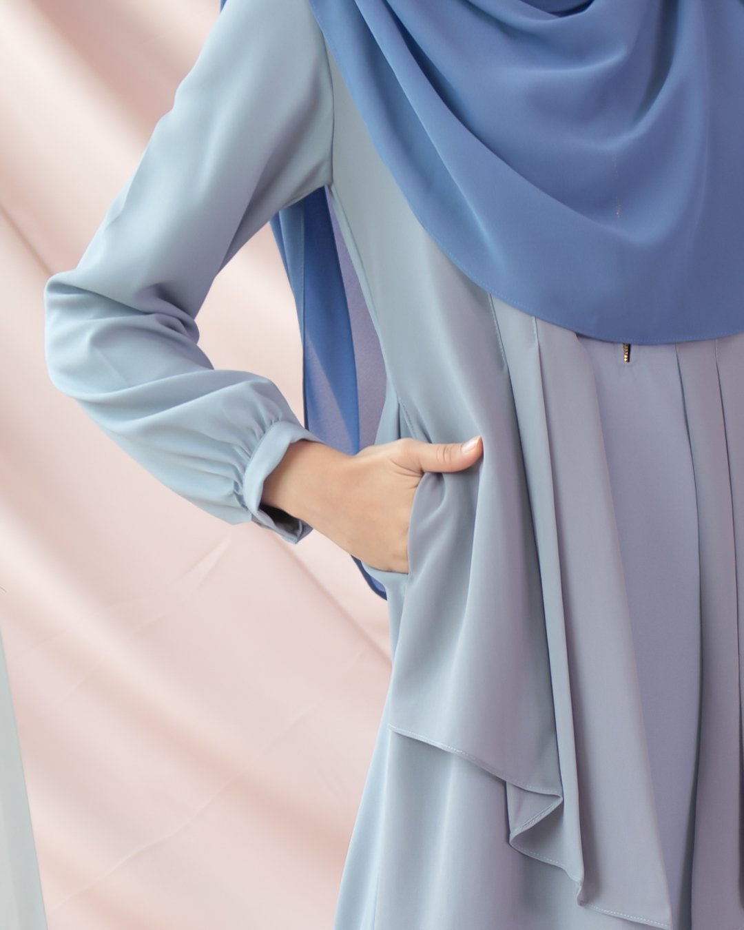 Abaya Cardi Afza - Pigeon Blue