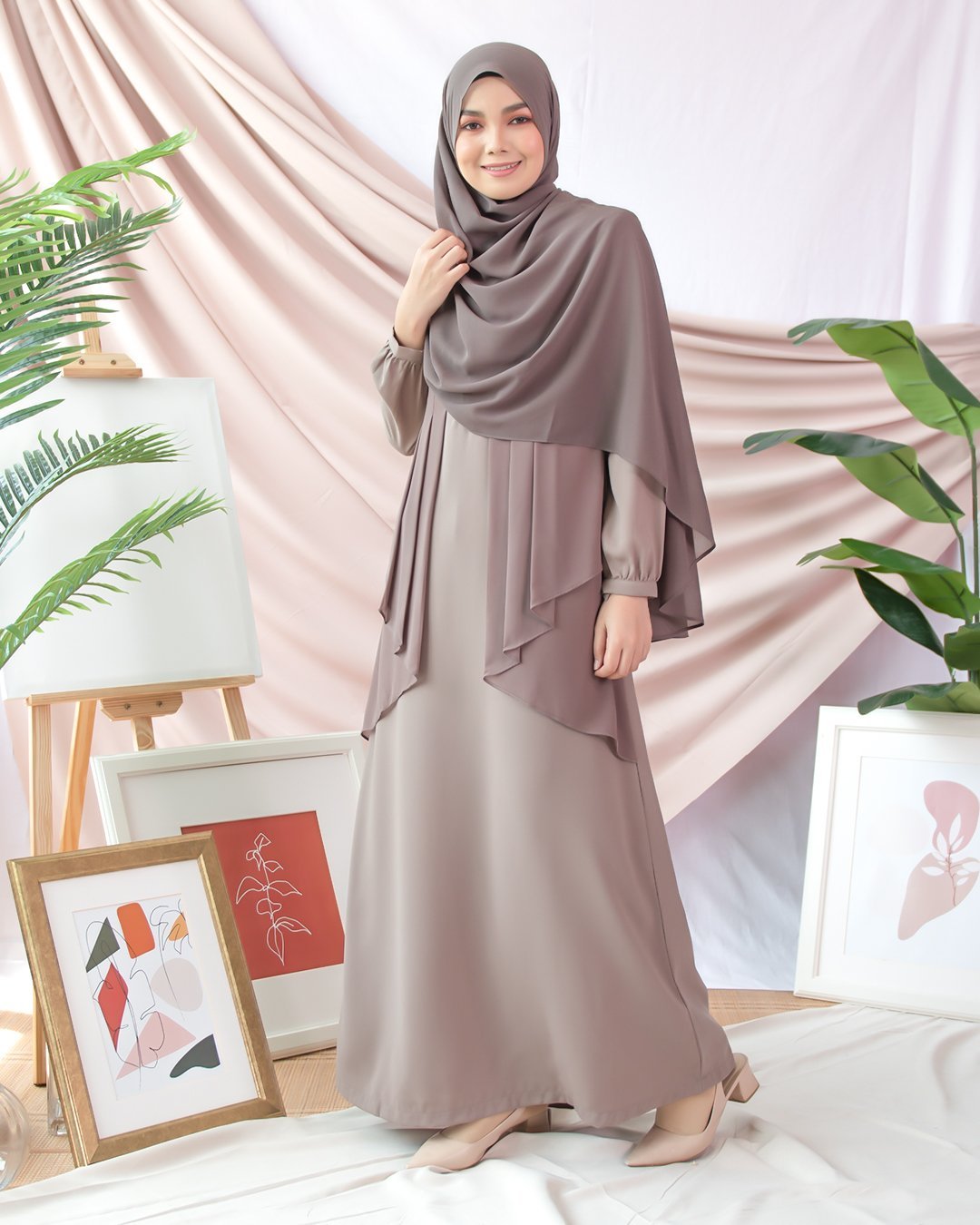 Abaya Cardi Afza - Coffee Brown