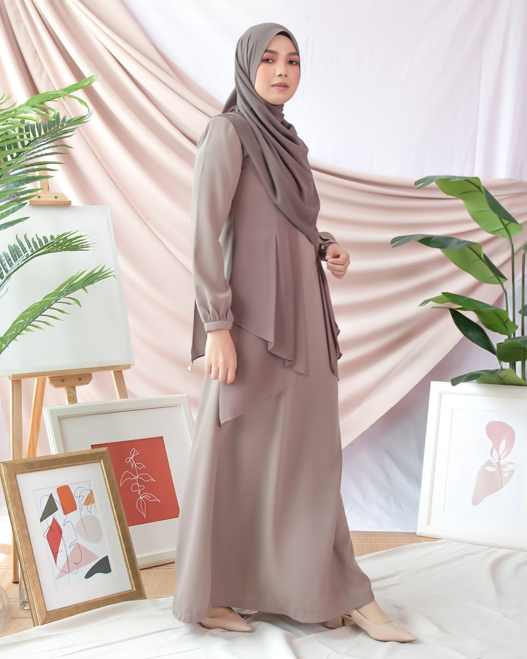 Abaya Cardi Afza - Coffee Brown