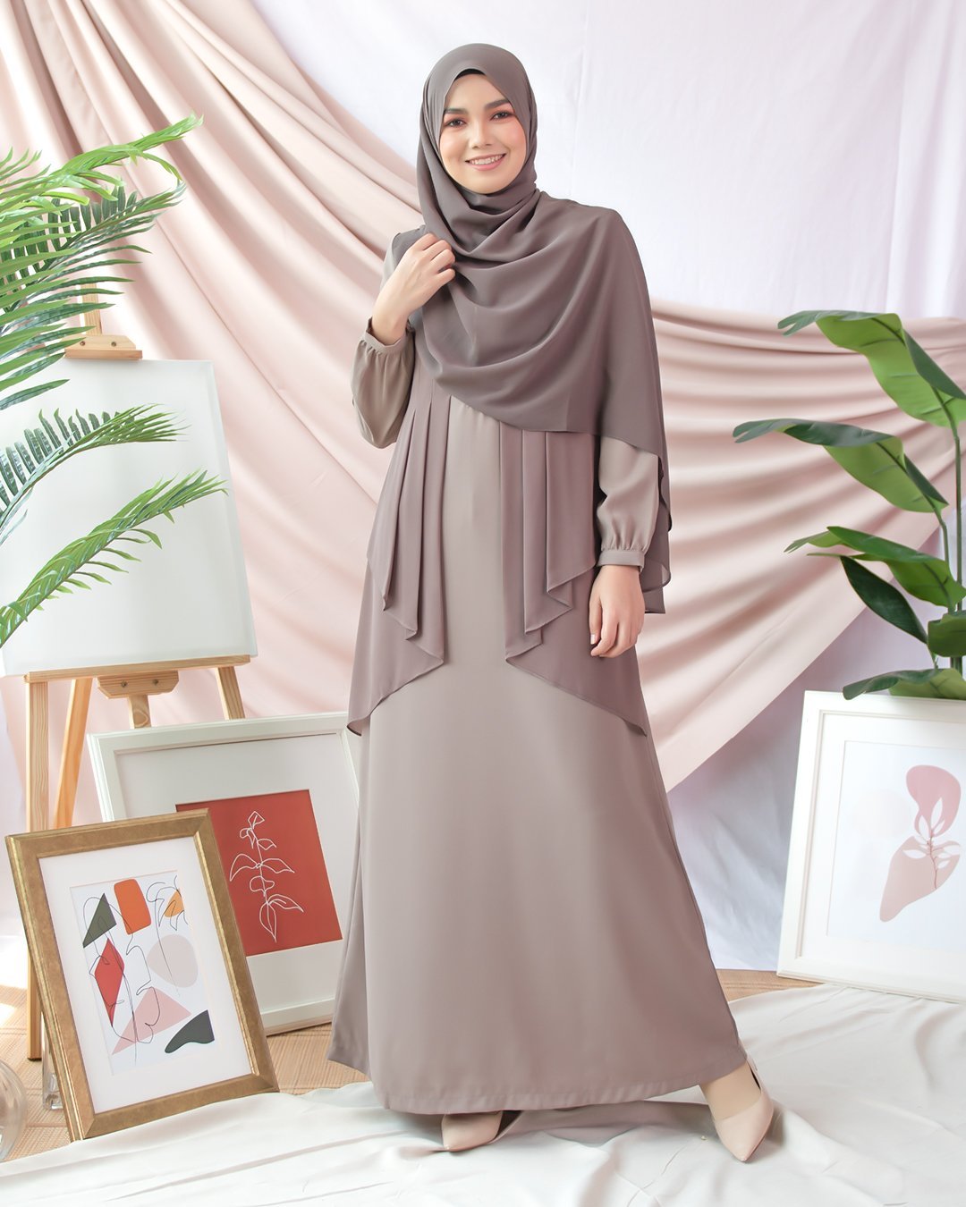 Abaya Cardi Afza - Coffee Brown