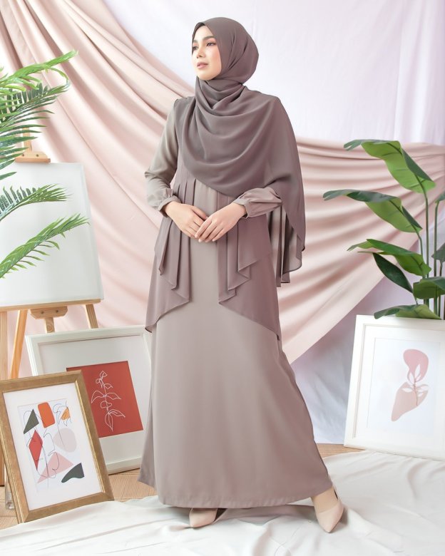 Abaya Cardi Afza - Coffee Brown