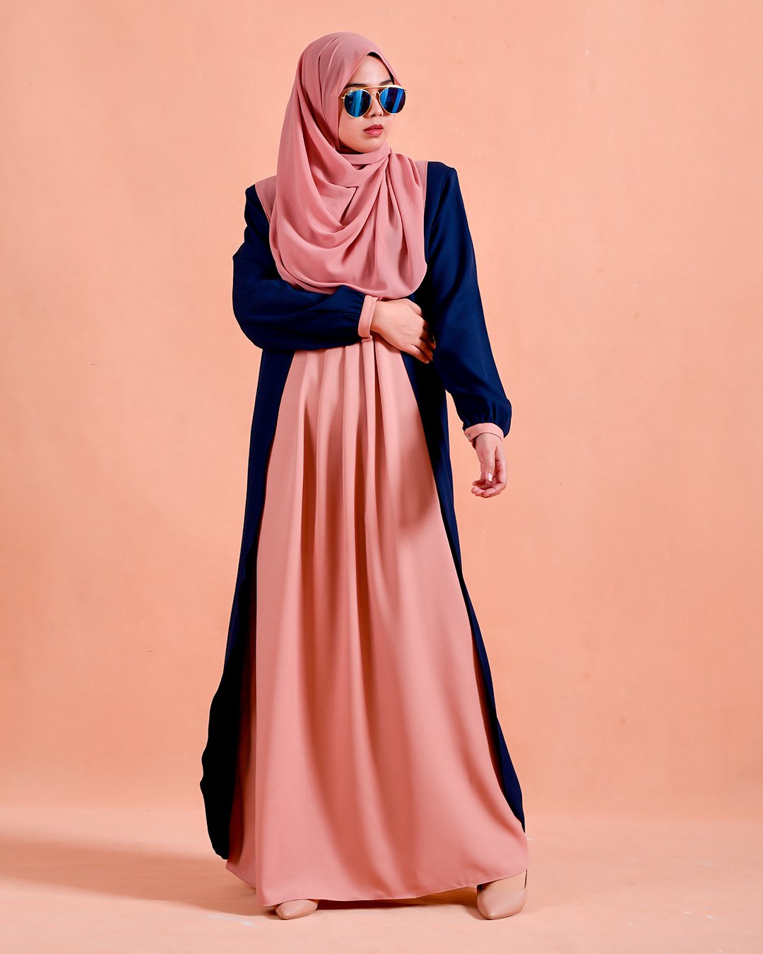 Abaya Cardi Clara - Peach Bloom
