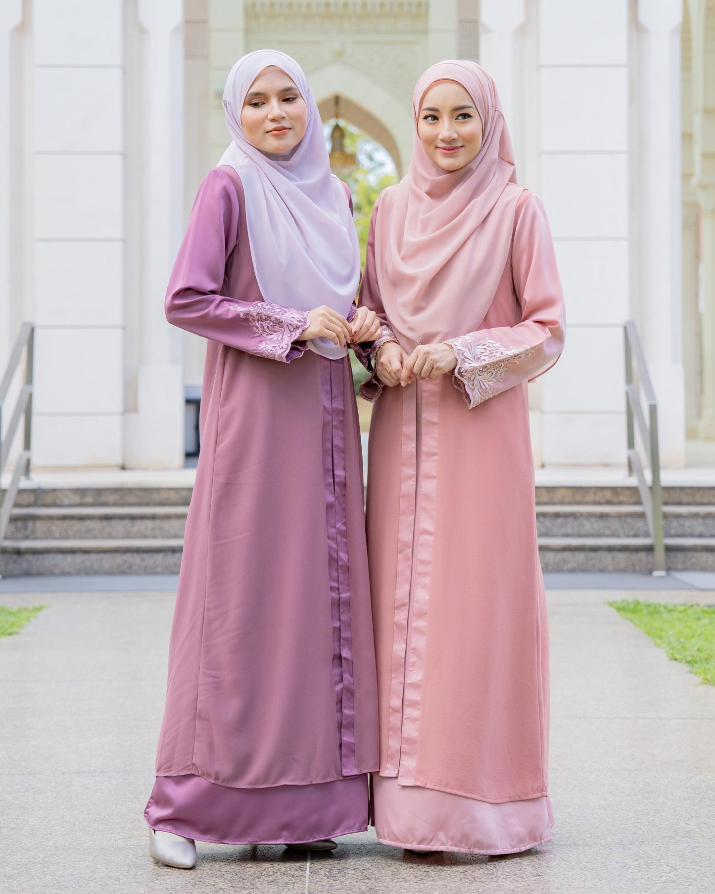 Abaya Cardi Lace Rizka - Lilac