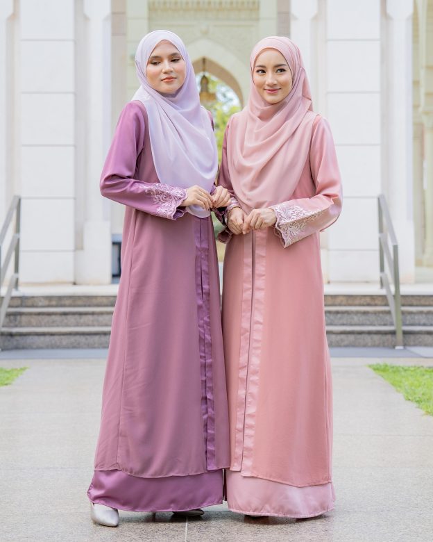 Abaya Cardi Lace Rizka - Lilac