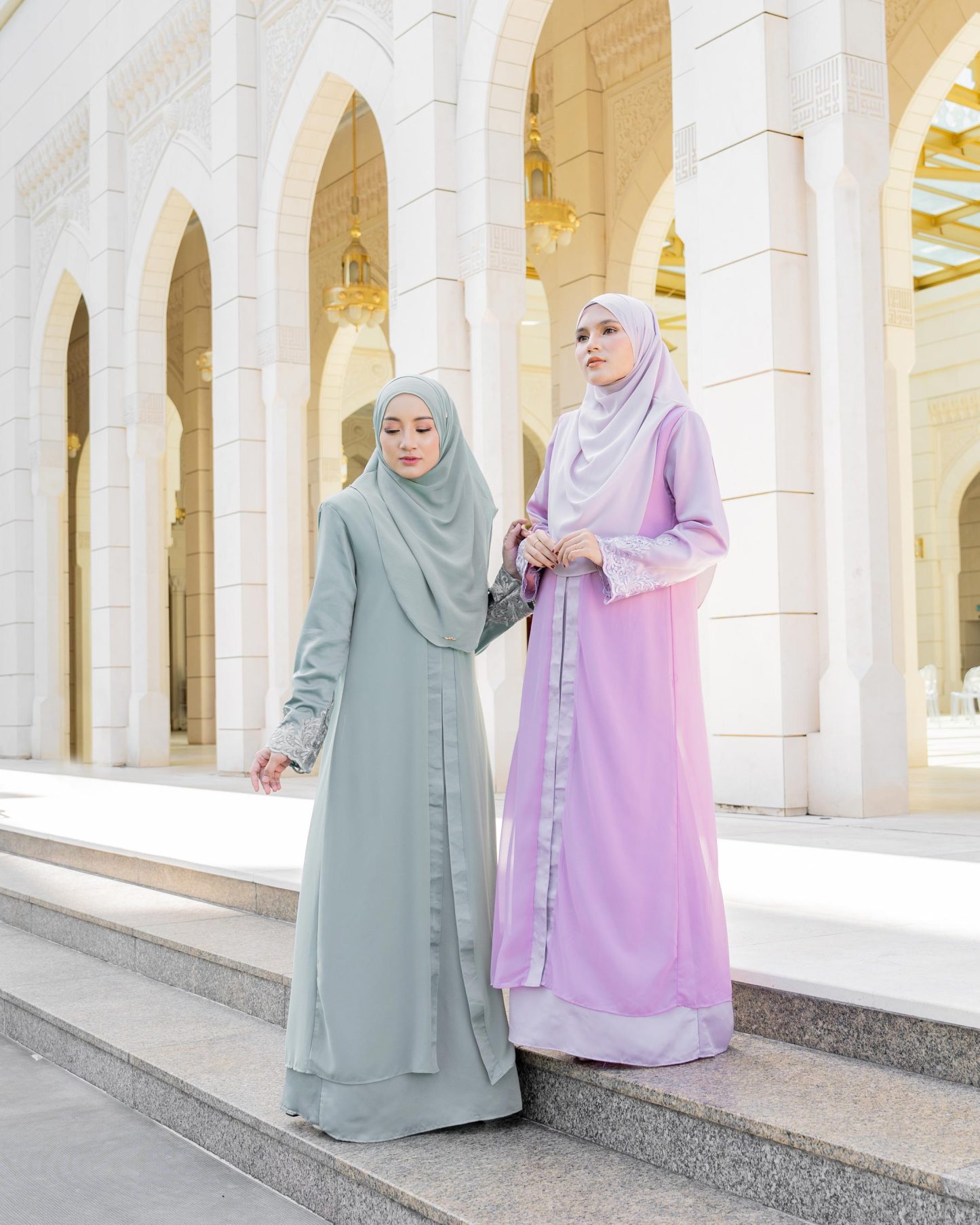 Abaya Cardi Lace Rizka - Lilac