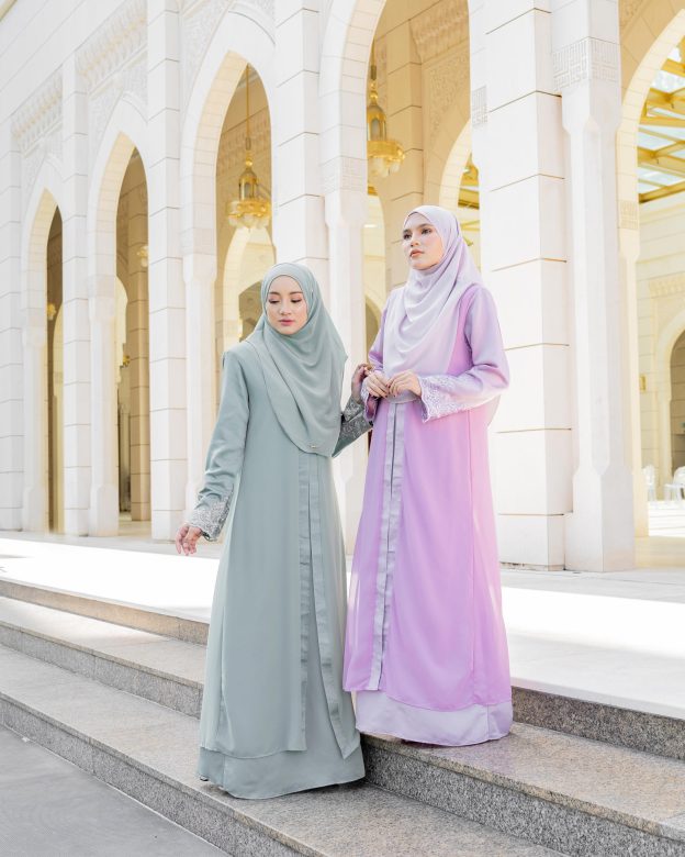 Abaya Cardi Lace Rizka - Lilac