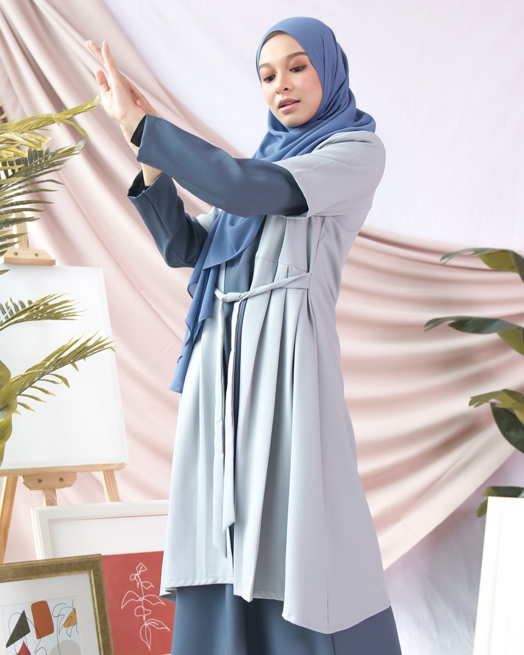 Abaya Cardi Maisarah - Sky Blue