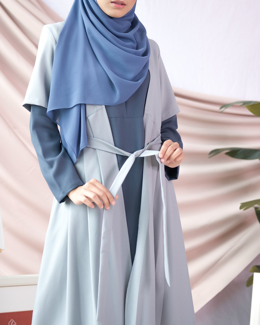 Abaya Cardi Maisarah - Sky Blue