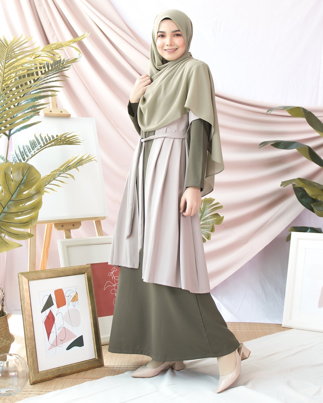 Abaya Cardi Maisarah - Seaweed Green
