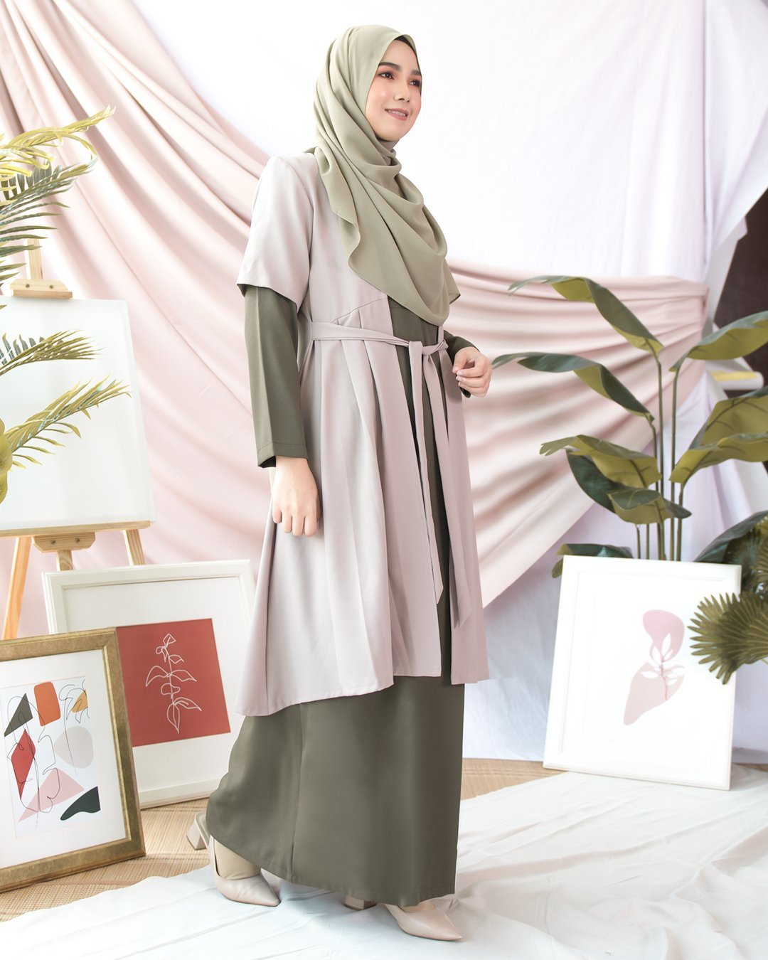 Abaya Cardi Maisarah - Seaweed Green