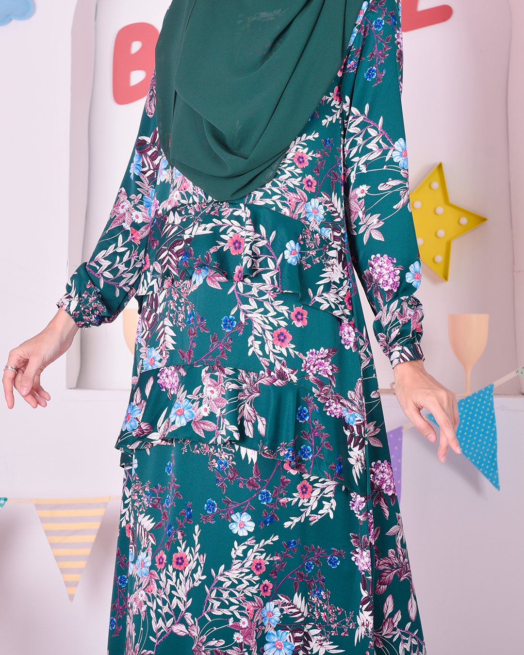 Abaya Ruffle Cassandra - Rosellini Green