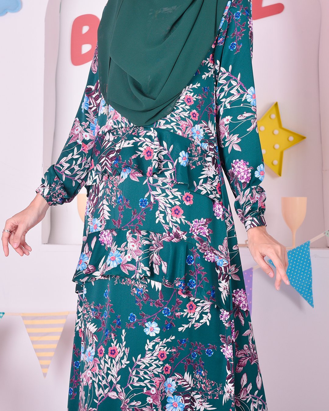 Abaya Ruffle Cassandra - Rosellini Green