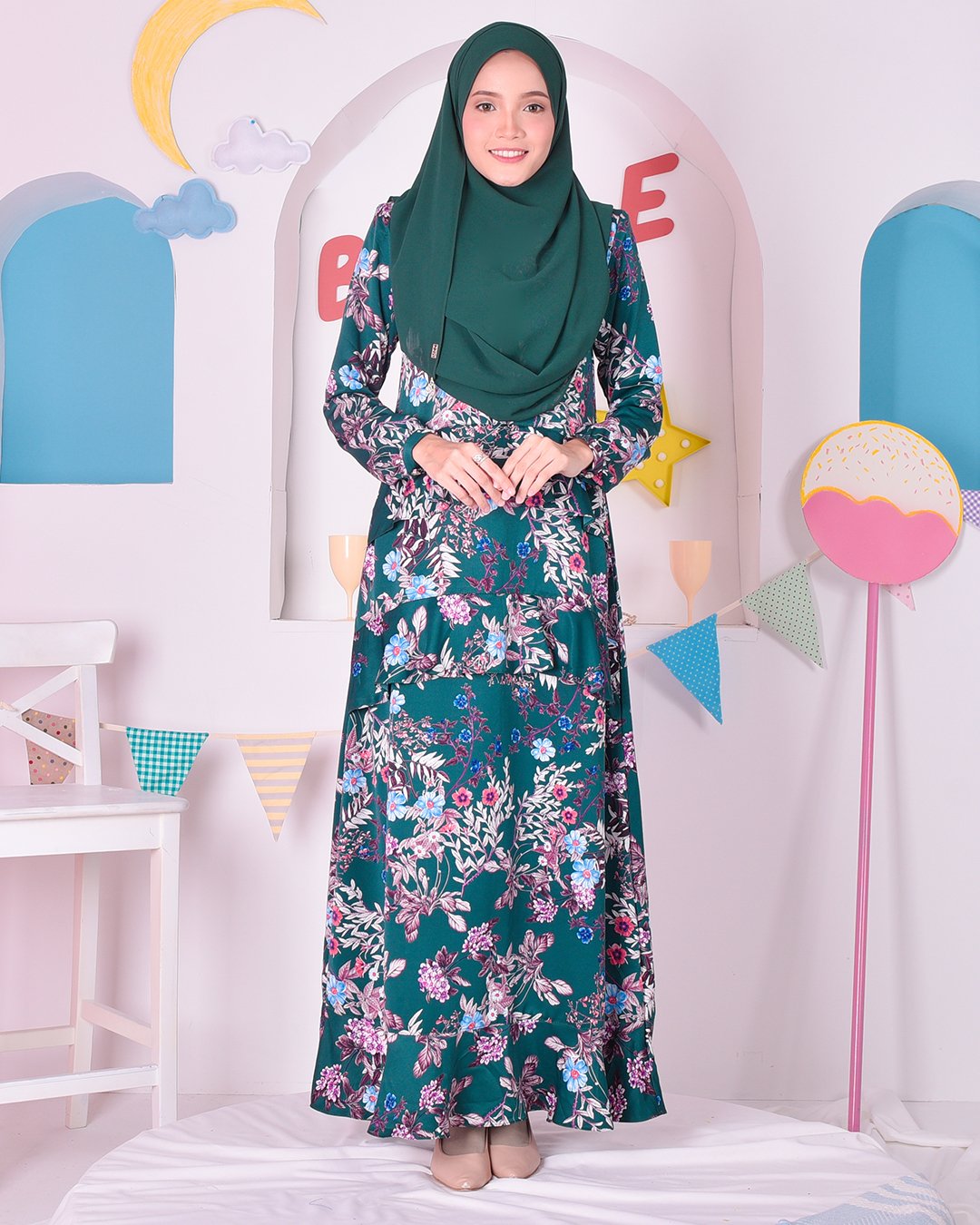 Abaya Ruffle Cassandra - Rosellini Green