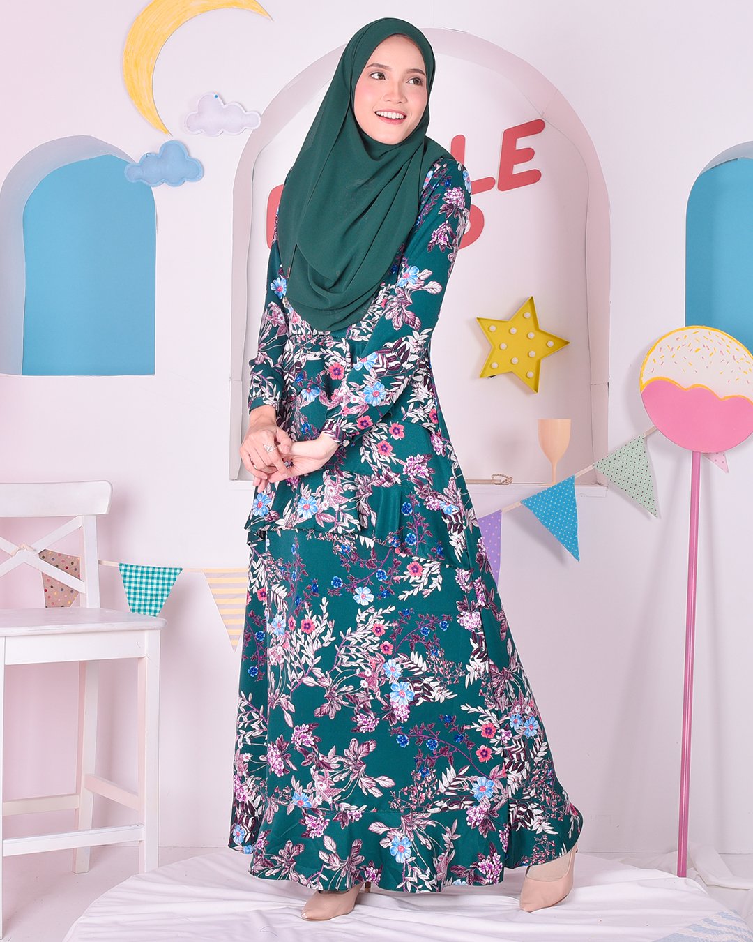 Abaya Ruffle Cassandra - Rosellini Green