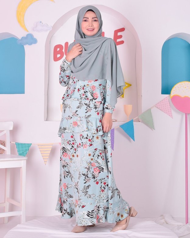 Abaya Ruffle Cassandra - Tiffany Green