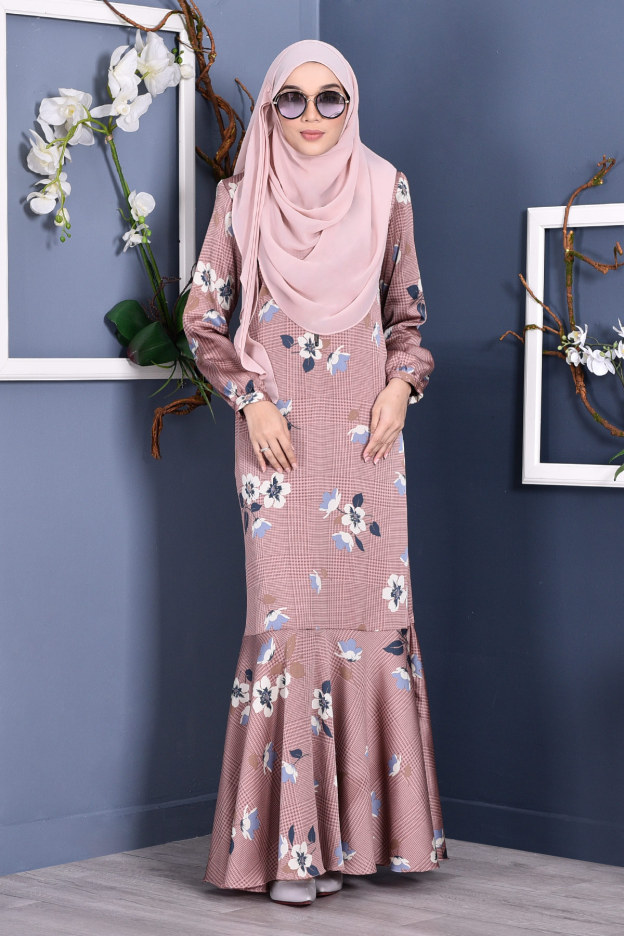 Abaya Checkered Renee - Love Pink