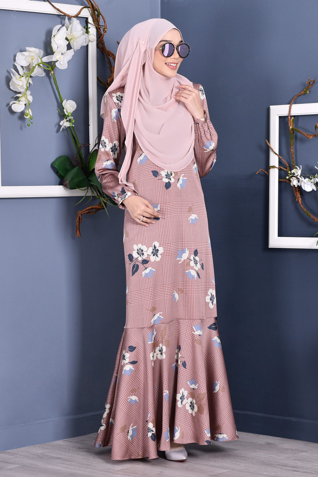 Abaya Checkered Renee - Love Pink