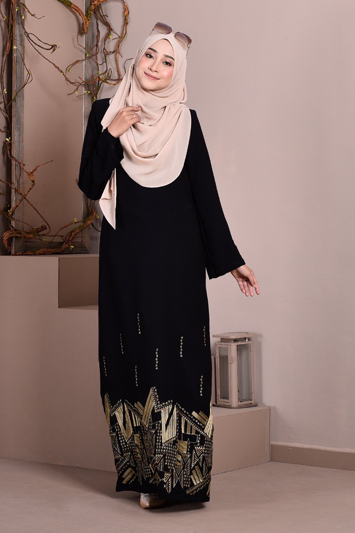 Abaya Dubai Embroidery Haja - Honey Gold
