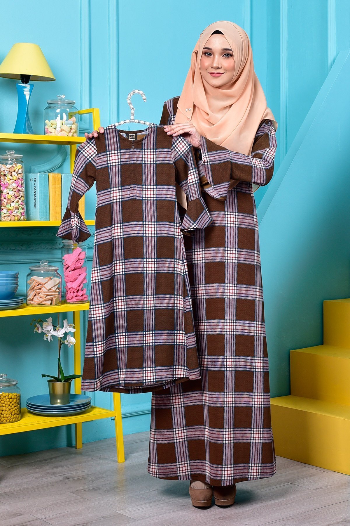 Abaya Fauziah Kids - Cinnamon Brown