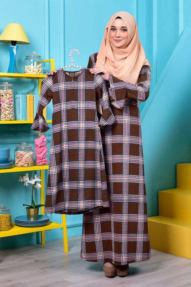 Abaya Fauziah Kids - Cinnamon Brown