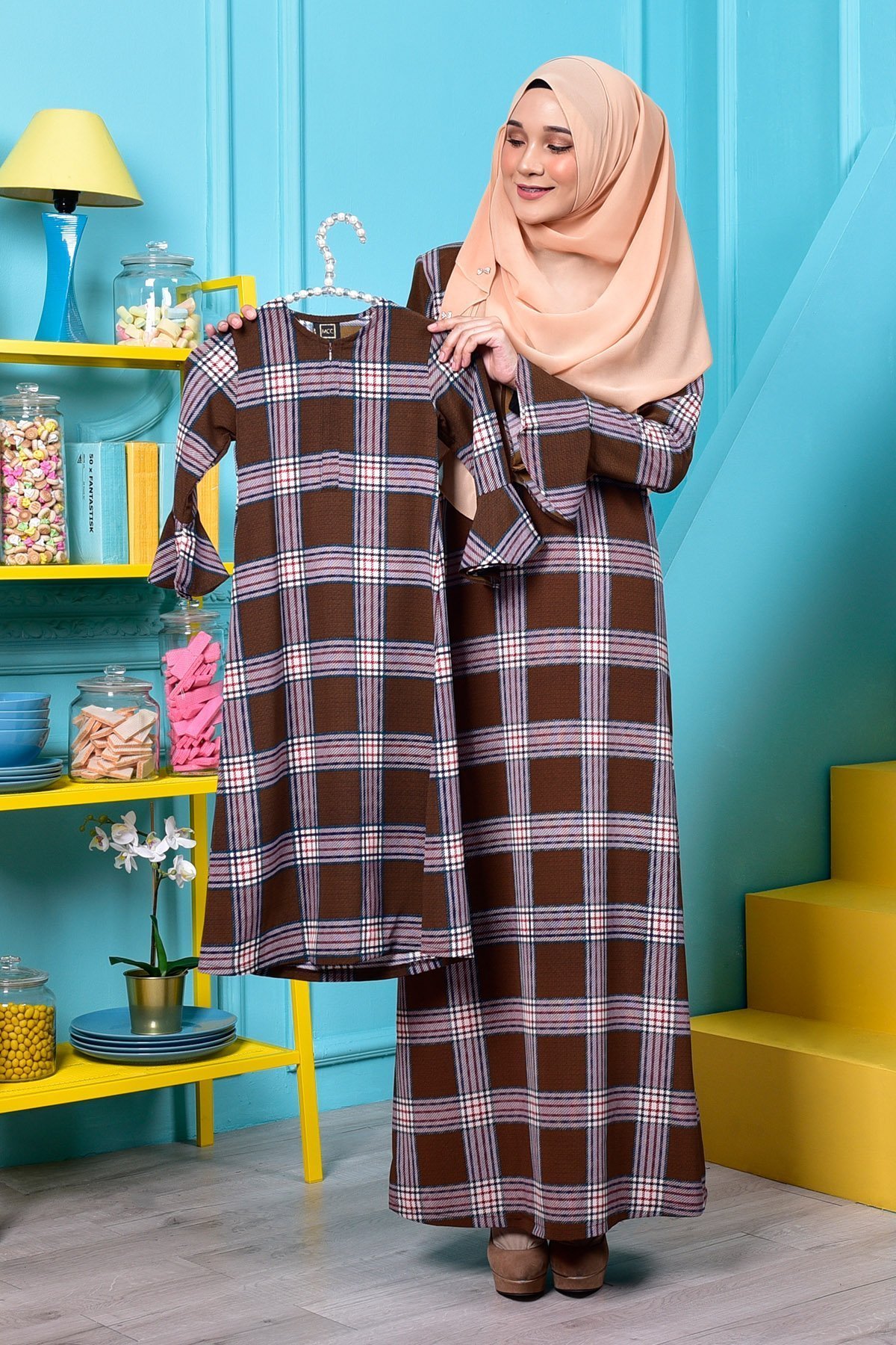 Abaya Fauziah Kids - Cinnamon Brown